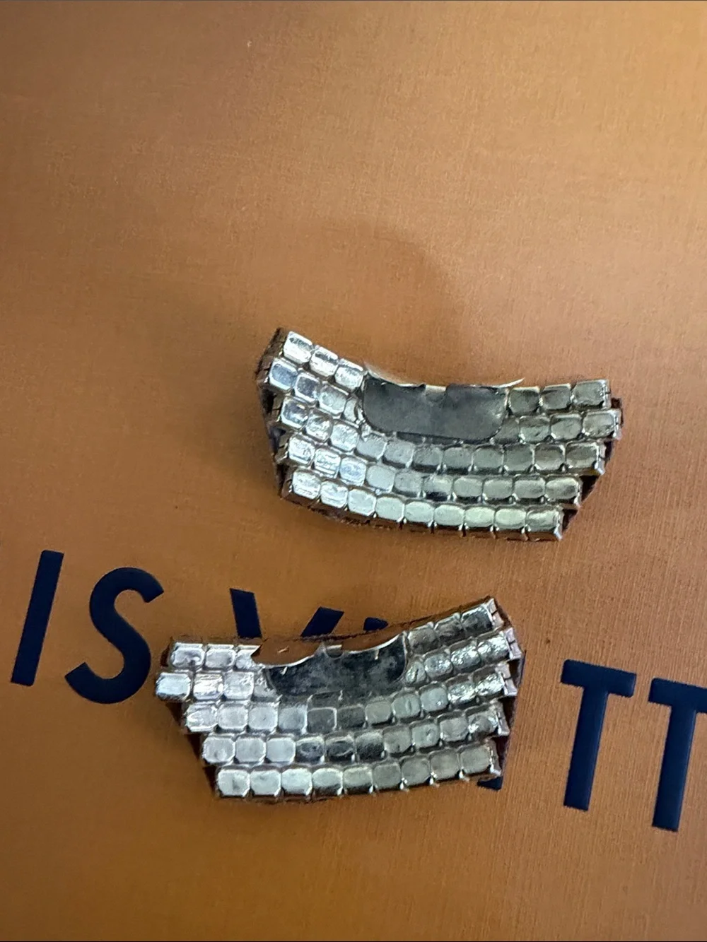 Handmade canvas shoe clips on